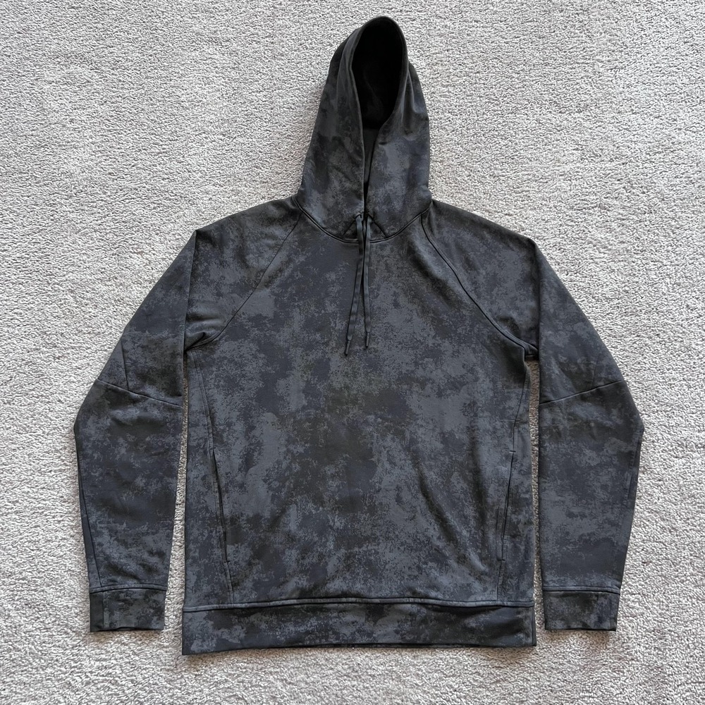 Lululemon City Sweat Camo Hoodie Mens Medium Gray Athletic Pullover Fleece